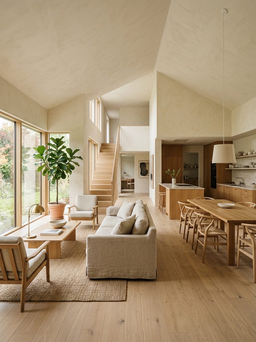 Calm, uncluttered minimalist home interior