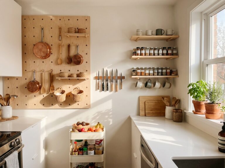 How to Organize a Tiny Kitchen When You Have Zero Cabinet Space